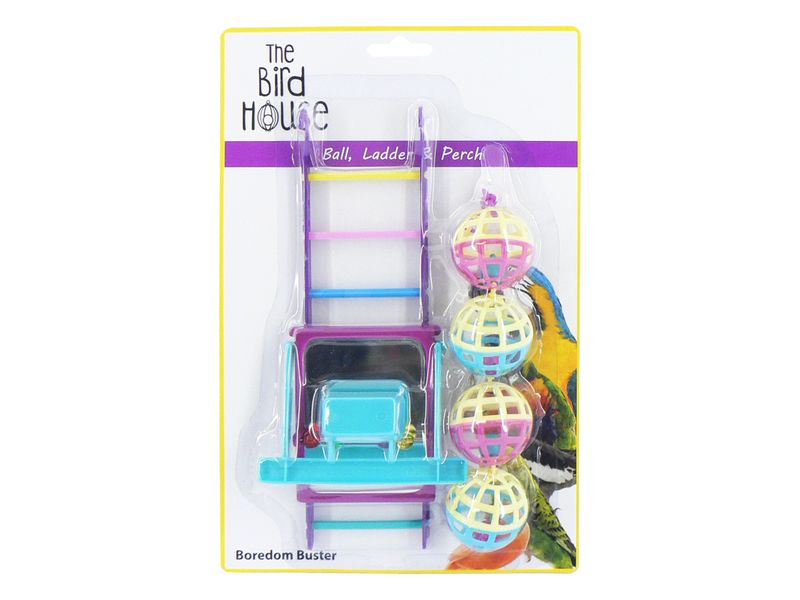 TRIPLE PK BIRD TOY BALL+LADDER+PERCH