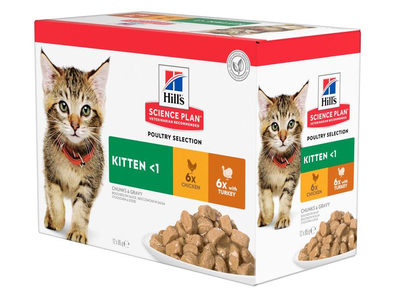 HILLS KITTEN 85G MULTIPACK 12PK POULTRY