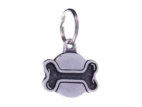 ID Tag Bone Small Metal Black