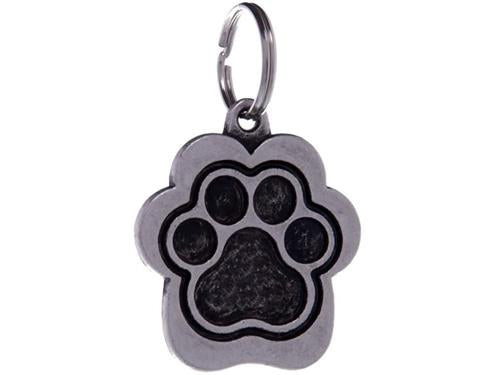 ID Tag Paw Large Metal Black