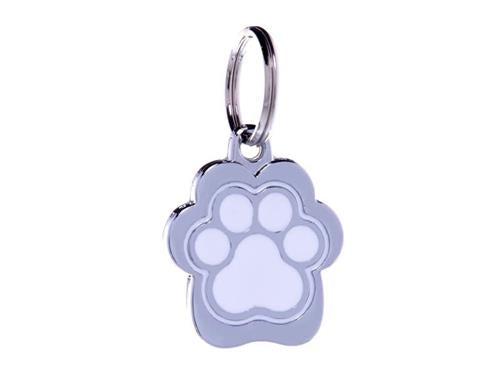 ID Tag Paw Small Metal White