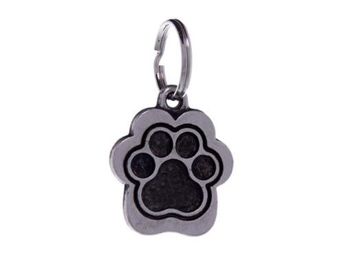 ID Tag Paw Small Metal Black