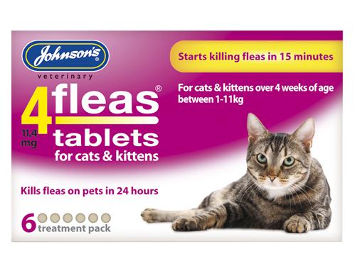 Johnson's Vet 4 Fleas Cat Flea Tablets 6pk