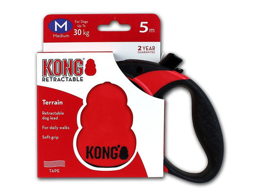 Kong retract 5m lead med tape red 30KG