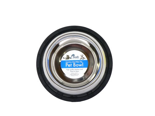 Cheeko Steel Non-Tip Dog Bowl 600ml