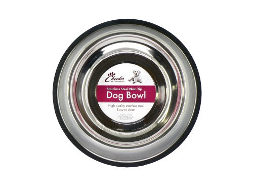 Cheeko Steel Non-Tip Dog Bowl 2500ml