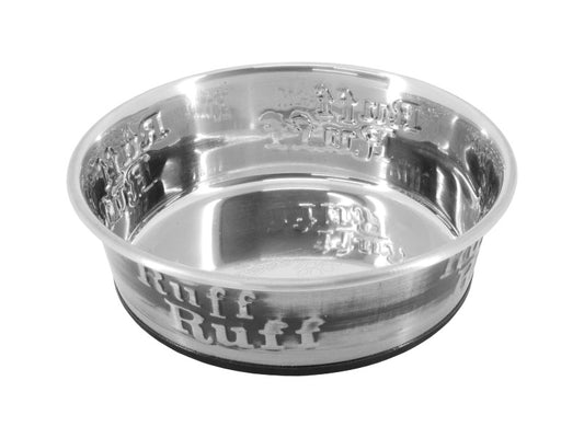 Embossed Stainless Steel Dog Bowl 900ml