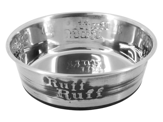 Embossed Stainless Steel Dog Bowl 1500ml