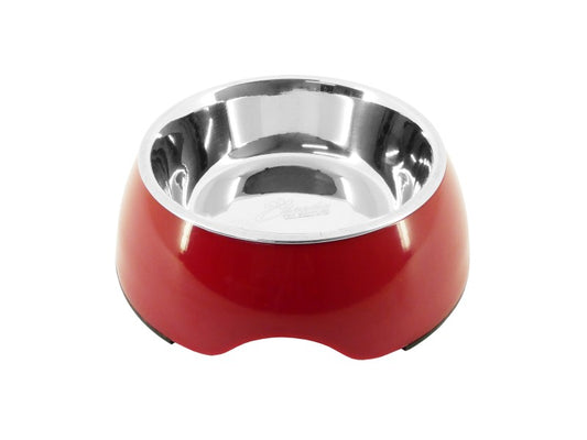 2in1 Dog Bowl Stainless Steel & Red 500ml