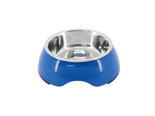 2in1 Dog Bowl Stainless Steel & Blue 250ml