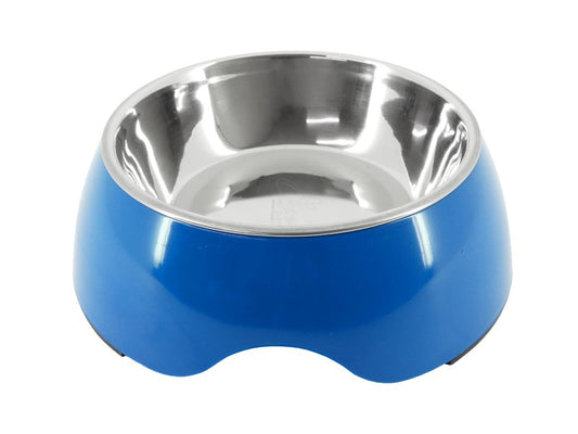 2in1 Dog Bowl Stainless Steel & Blue 950ml