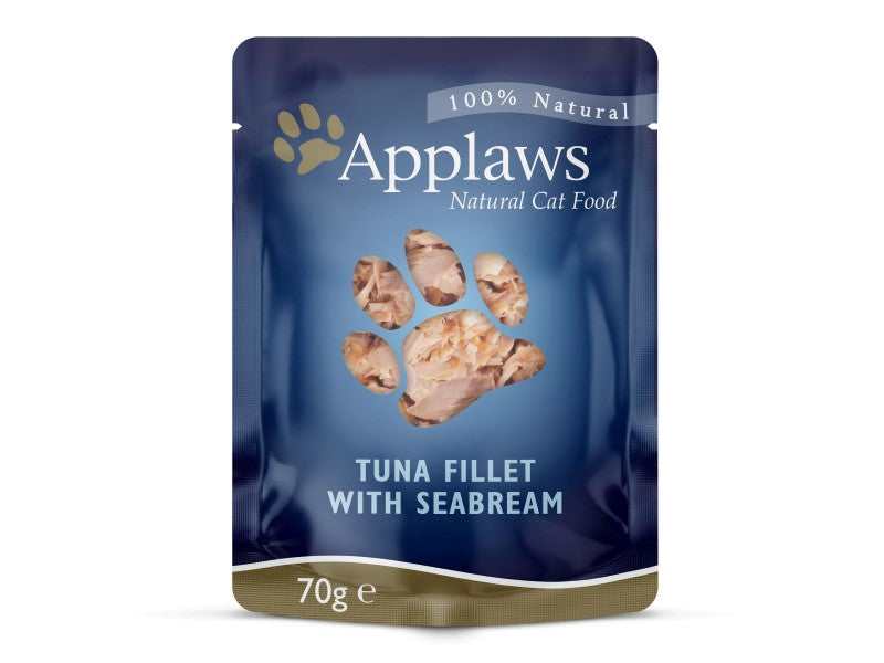 APPLAWS POUCH TUNA & SEABREAM 70G 12PK