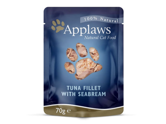 APPLAWS POUCH TUNA & SEABREAM 70G 12PK