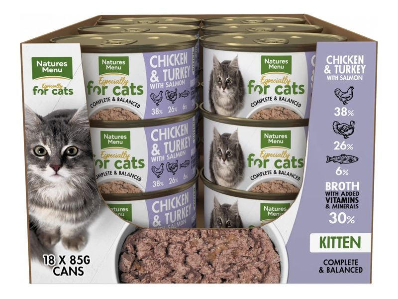 NAT MENU KITTEN TIN CHICK/TUR/SAL 85GX18