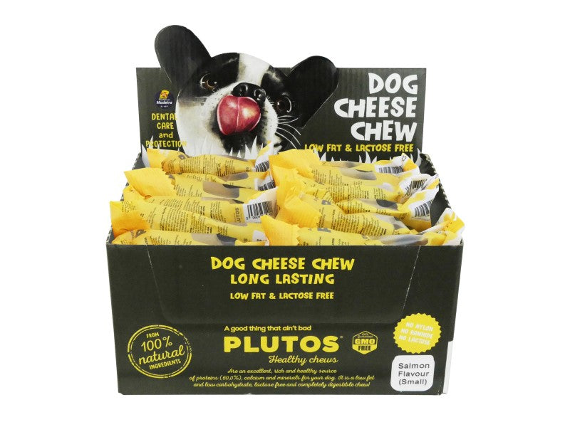 PLUTOS SALMON CHEW SMALL DISPLAY 24PC
