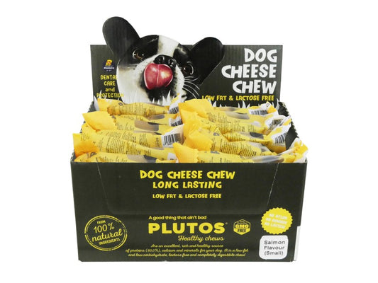 PLUTOS SALMON CHEW SMALL DISPLAY 24PC