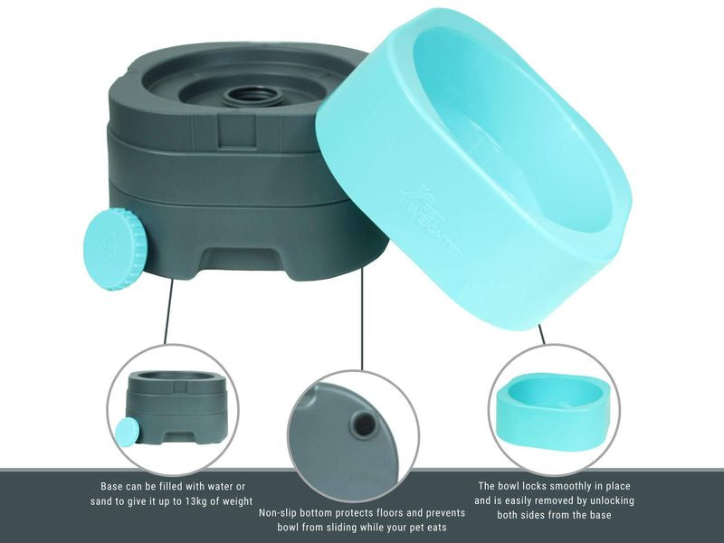 Pet Weighter Blue & Gray Bowl 2L