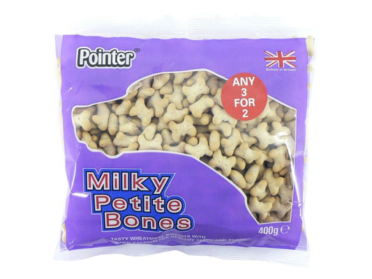 POINTER MILKY PETITE BONES 400G 6PK