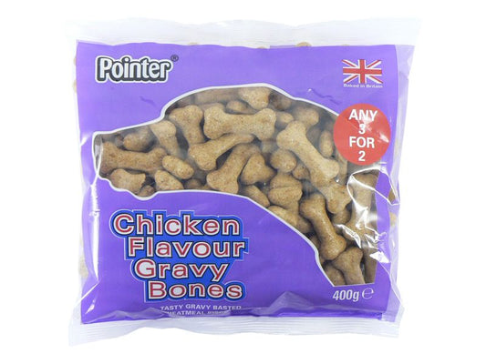 POINTER CHICKEN GRAVY BONES 400G 6PK