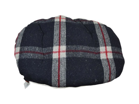 Black Tartan Wool & Sherpa Cushion 80cm