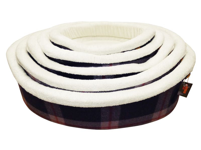 BLUE BLACK TARTAN WOOL+SHERPA NEST 5BEDS