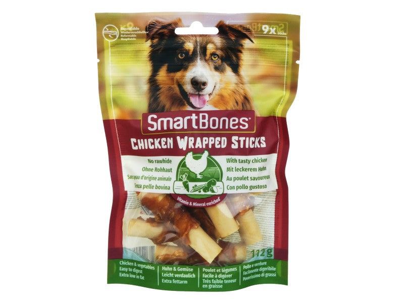 Smartbones Wrapped Chicken Sticks Mini 9pk 112g