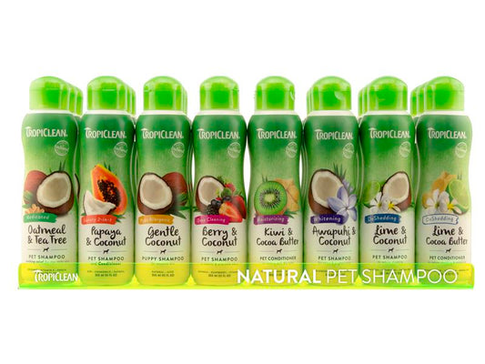 TROPICLEAN 355ML SHAMPOO DISPLAY 24PC