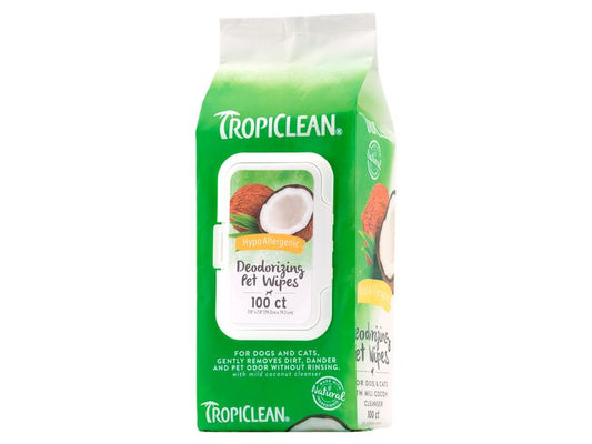 Tropiclean Deep Hypoallergenic Wipes 100pk