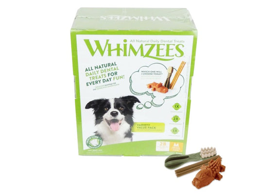 WHIMZEES VARIETY VALUE BOX MEDIUM 28PCS